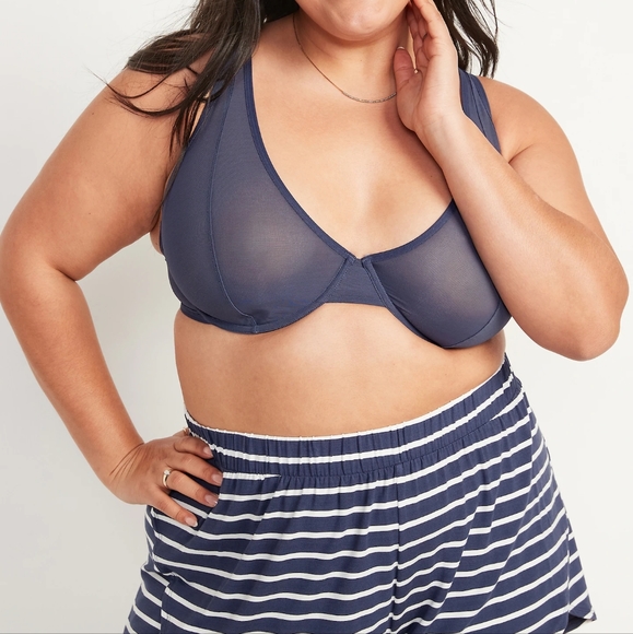 Mesh Unlined Underwire Plunge Bra, Size 40DD - Picture 7 of 8